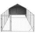 vidaXL Vonkajšia búda pre psov s výbehom, 7x2x1,5 m, pozinkovaná oceľ