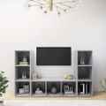 vidaXL TV skrinky 3 ks betónové sivé 107x35x37 cm drevotrieska