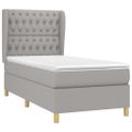 vidaXL Posteľný rám boxsping s matracom bledosivý 90x190 cm látka