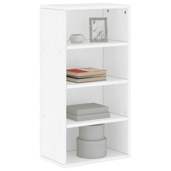 VidaXL Bočná skrinka "ODDA" Biela 40x24x79 cm Masív Borovica