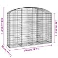vidaXL Oblúkový gabionový kôš 200x50x140/160 cm pozinkované železo
