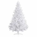 vidaXL Osvetlený umelý polovičný vianočný stromček+gule, biely 180 cm