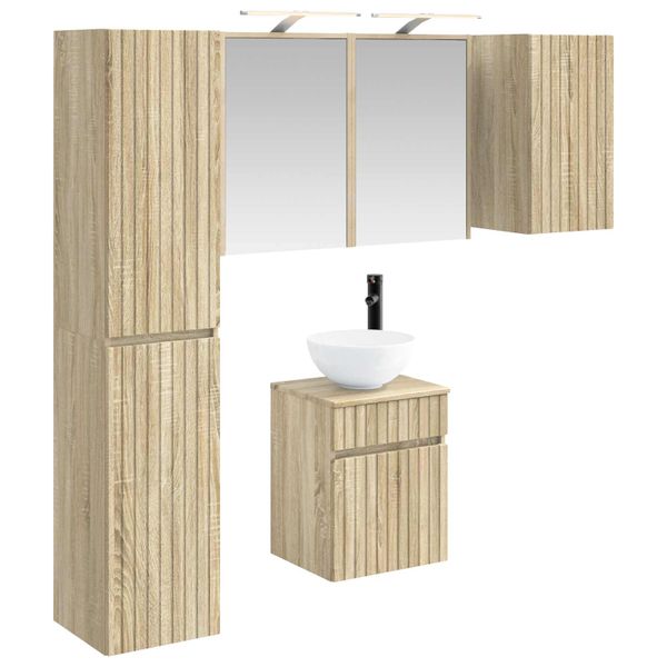 vidaXL Set kabinetov do kúpeľne 5 pcs Dub sonoma 43 x 16 x 62,5 cm