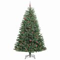 vidaXL Umelý Sklápací Vianočný Stromček Zelená 240 cm PVC a kov