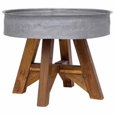 vidaXL Konferenčný stolík, zmes recyklovaného dreva 60x45cm strieborný
