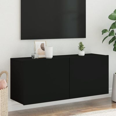 vidaXL TV skrinka nástenná čierna 100x30x41 cm