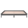 vidaXL Posteľný rám s LED, sivý 140x190 cm, drevený masív