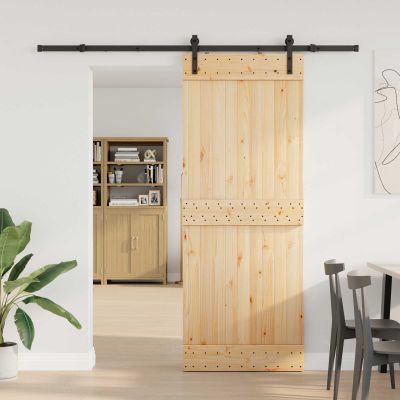 vidaXL Posuvné dvere NARVIK Prírodná a čierna 80 x 210 cm (213,5 cm)