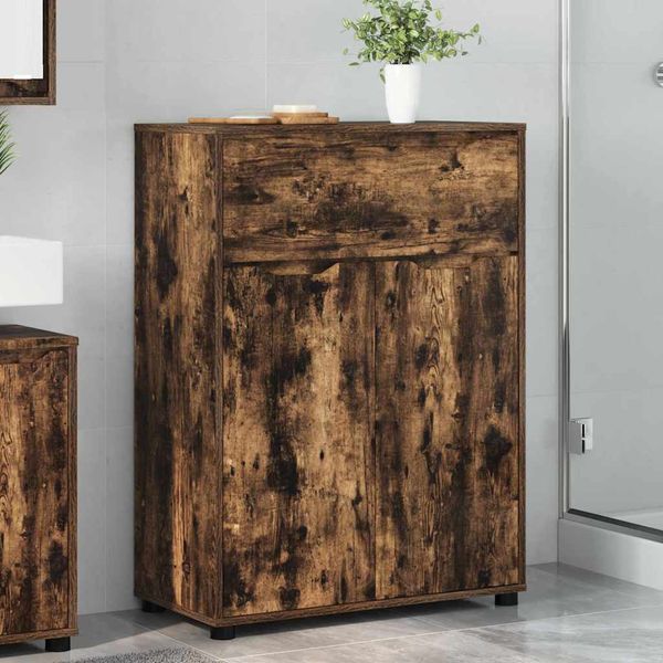 vidaXL Kúpeľňová skriňa so zásuvkou Dymová dub 72,5 x 36,5 x 100 cm