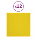 vidaXL Nástenné panely 12 ks bledožlté 30x30 cm látka 1,08 m²