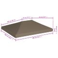 vidaXL Strieška na altánok 310 g/m² 3x4 m, sivohnedá