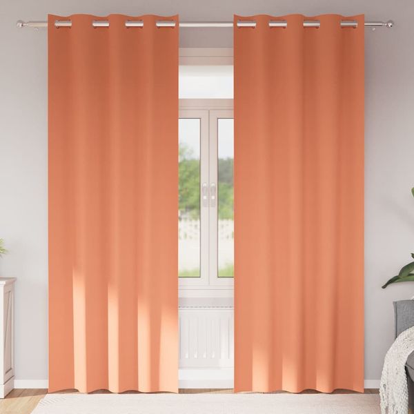 vidaXL Záclony na zatemnenie s krúžkami 2 pcs Tehlová 245 x 140 cm