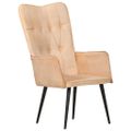 vidaXL Kreslo wingback krémové plátno