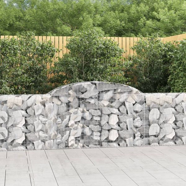 vidaXL Oblúkové gabionové koše 4 ks 300x30x80/100cm pozinkované železo