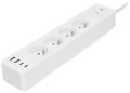 NEDIS Wi-Fi chytrý prodlužovací přívod/ 3x zásuvka typu E/ 16A/ 2x USB-A/ 2x USB-C/ 2m/ Android/ iOS/ bílá Kabel, prodlužovací, napájecí, pro chytrý dum, 4× zásuvka (typ E), 2× USB, 2× USB-C, Wi-Fi, 2m, Android, iOS, Nedis SmartLife, bí