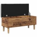 vidaXL Úložná lavička s vankúšom Staré drevo 102 x 42 x 46 cm