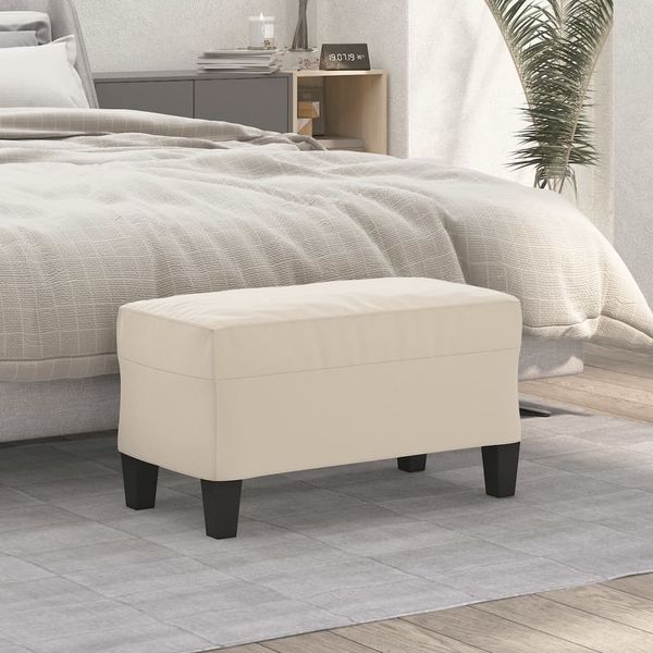 vidaXL Lavica krémová 70x35x41 cm látka z mikrovlákna