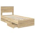 vidaXL Rám postele Sonoma dub 100 x 200 cm Inžinierske drevo