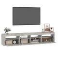 vidaXL TV skrinka s LED svetlami betónová sivá 210 x 35 x 40 cm