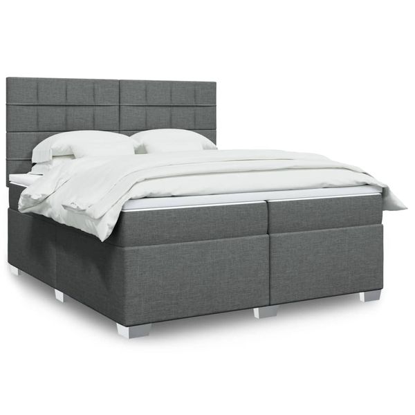 vidaXL Boxspring posteľ s matracom tmavosivá 200x200 cm látka