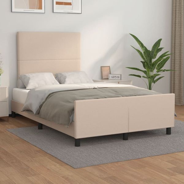 vidaXL Posteľ bez matraca kapučínová 120x190 cm umelá koža