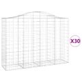 vidaXL Oblúkové gabionové koše 30 ks 200x50x140/160 cm pozink. železo