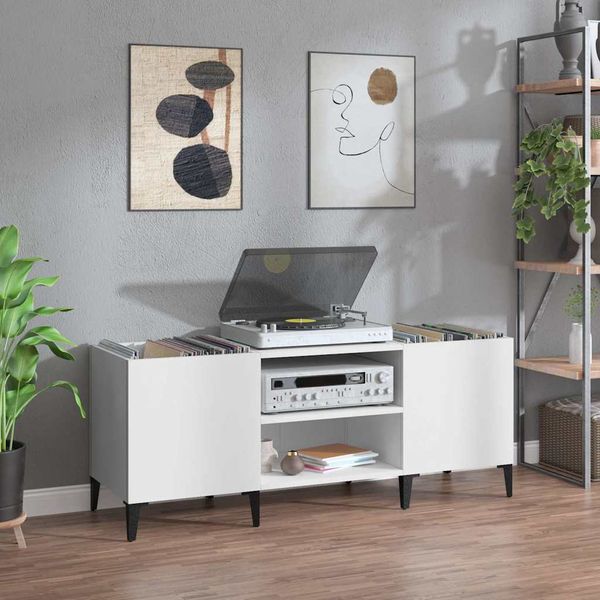 vidaXL Skrinka na platne biela 121x38x48 cm kompozitné drevo