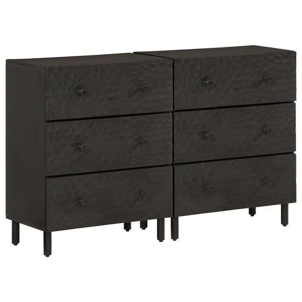 vidaXL Príručné skrinky 2 ks, čierne 60x33x75 cm, mangový masív