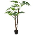 vidaXL Umelá Monstera rastlina Zelená 70 x 16 x 130 cm Látka a drevo