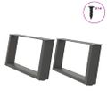 vidaXL Nohy konferenčného stolíka v tvare U, 2 ks, antracitové, 60 x (30-31) cm, oceľ
