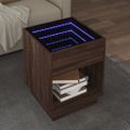 vidaXL Konferenčný stolík s nekonečnými LED hnedý dub 40x40x50 cm