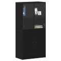 vidaXL Highboard Čierny dub 68 x 37 x 142 cm