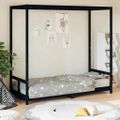 vidaXL Rám detskej postele čierny 80x200 cm masívna borovica