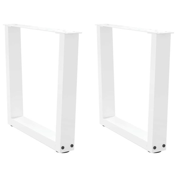 vidaXL Nohy konferenčného stolíka v tvare V, 2 ks, biele, 50 x (42-43,3) cm, oceľové