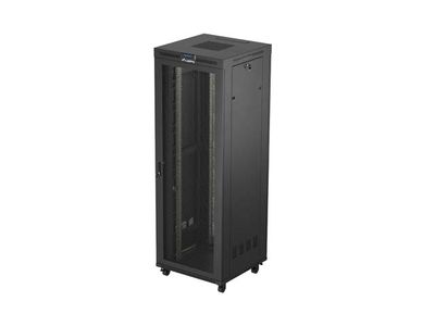 19'' Voľne stojaca racková skriňa 47U 800X800 čierna lcd perforované dvierka lanberg (ploché balenie)