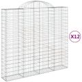 vidaXL Oblúkové gabiónové koše 12 ks 200x50x180/200 pozinkované železo