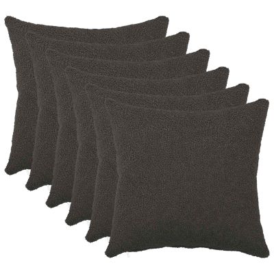 vidaXL Poťah na podložku 6 pcs HEERLEN Tmavosivá 35 x 35 cm Bouclé