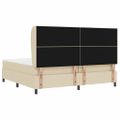 vidaXL Posteľ s pružinovým rámom Krémová 200 x 200 cm látka