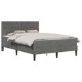 vidaXL Rám postele s matracom Tmavo šedá 140 x 190 cm Zamat