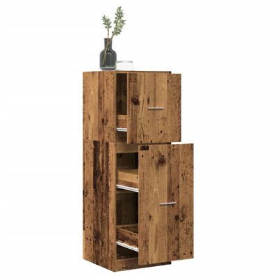 vidaXL Skrinka na lieky staré drevo 40x41x118 cm kompozitné drevo