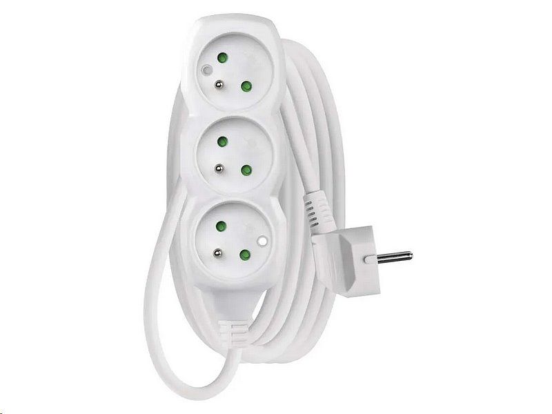 Prodlužovací kabel EMOS P0313 / 3 m / 3 zásuvky / biely / PVC / 1 mm2