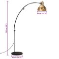 vidaXL Podlahová lampa 25 W starožitná mosadzná 150 cm E27