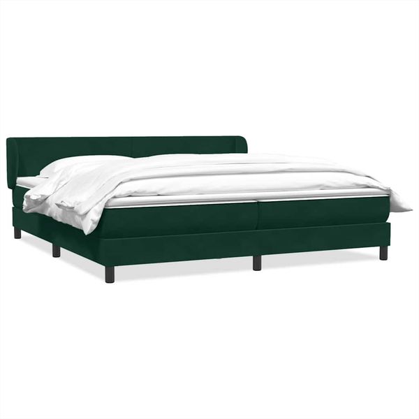 vidaXL Posteľný rám boxsping s matracmi tmavozelená 200x220 cm zamat