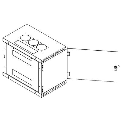 Triton 19' rozvaděč jednodílný 15U/600mm vylamovací otvor pro ventilátor RAL7035 Rozvadec, nástenný, jednodílný, 15U, 600mm, 6x vylamovací otvor pro ventilátor, RAL7035, šedý