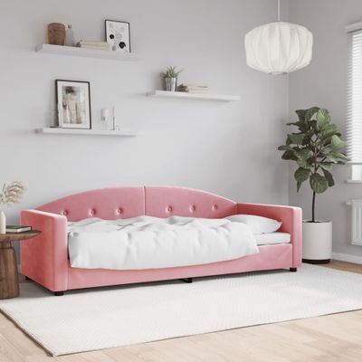 vidaXL Denná posteľ ružová 80x200 cm zamat