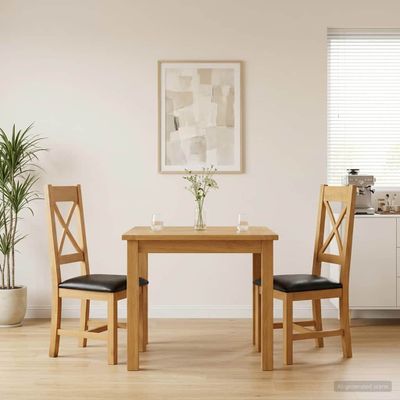 vidaXL Jedálenská stolička 2 pcs Masívne dubové drevo Čierna