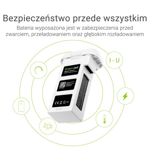 DJI06 Green Cell Battery for drone DJI Phantom 2, Phantom 2 Vision+ 11.1V 5200mAh 57.7Wh