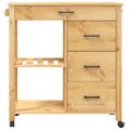 vidaXL Kuchynský vozík MONZA 84x40x88,5 cm borovicový masív