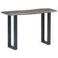 vidaXL Konzolový stolík z akáciového dreva a železa sivý 115x35x76 cm