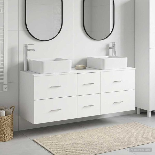 vidaXL Set kabinetov do kúpeľne 3 ks Biela 49,5 x 41 x 63 cm